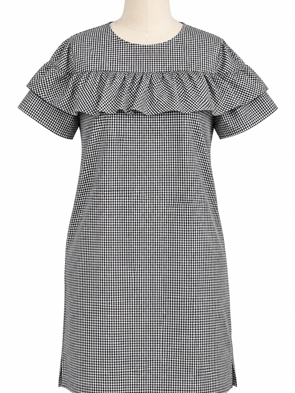J.CREW Gingham Ruffles Shift dress
